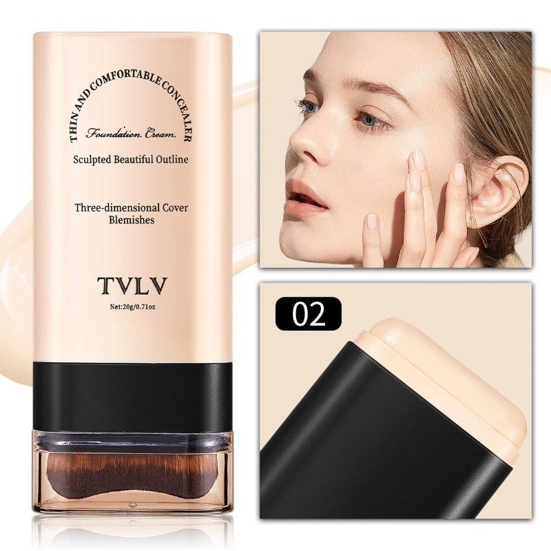 Dual-ended Eraser Foundation Stick 5 Colors Concealer Moisturizing Long Lasting Portable Design