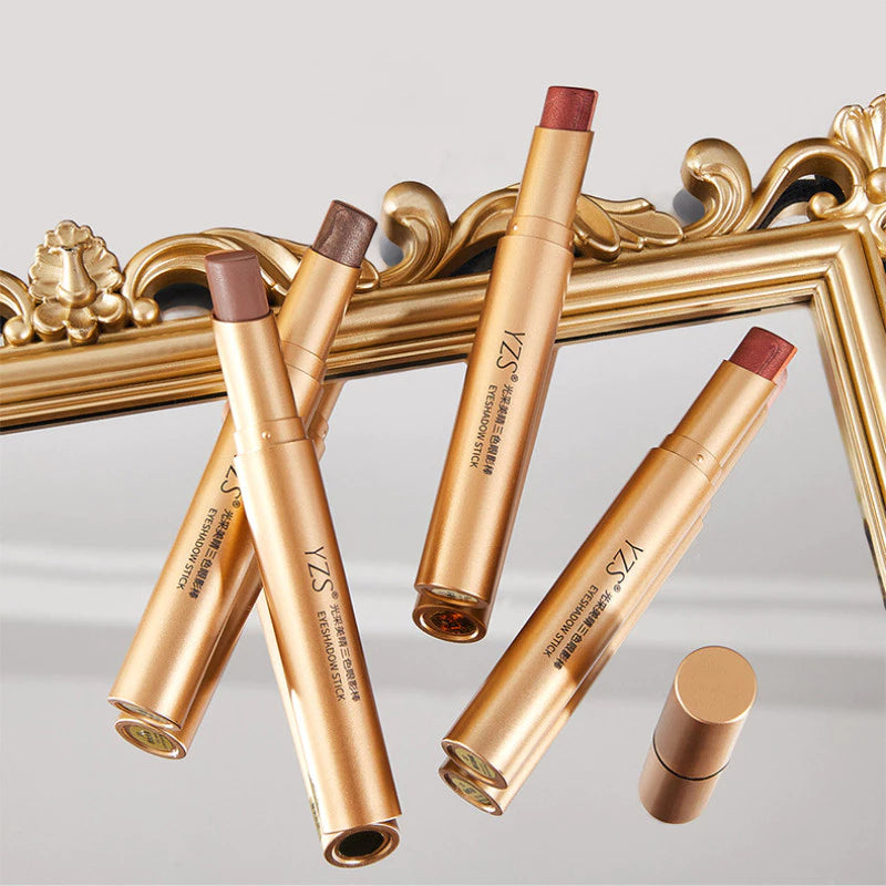 YZS Three-color Eyeshadow Stick Pearl Glitter Contour Matte Natural