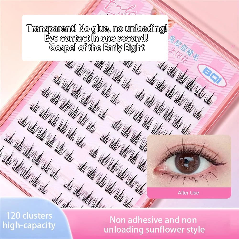 BQI 100-120 Cluster False Eyelashes With Glue Self-Adhesive New Upgraded Softer Lashes Glue-Free 10-12mm