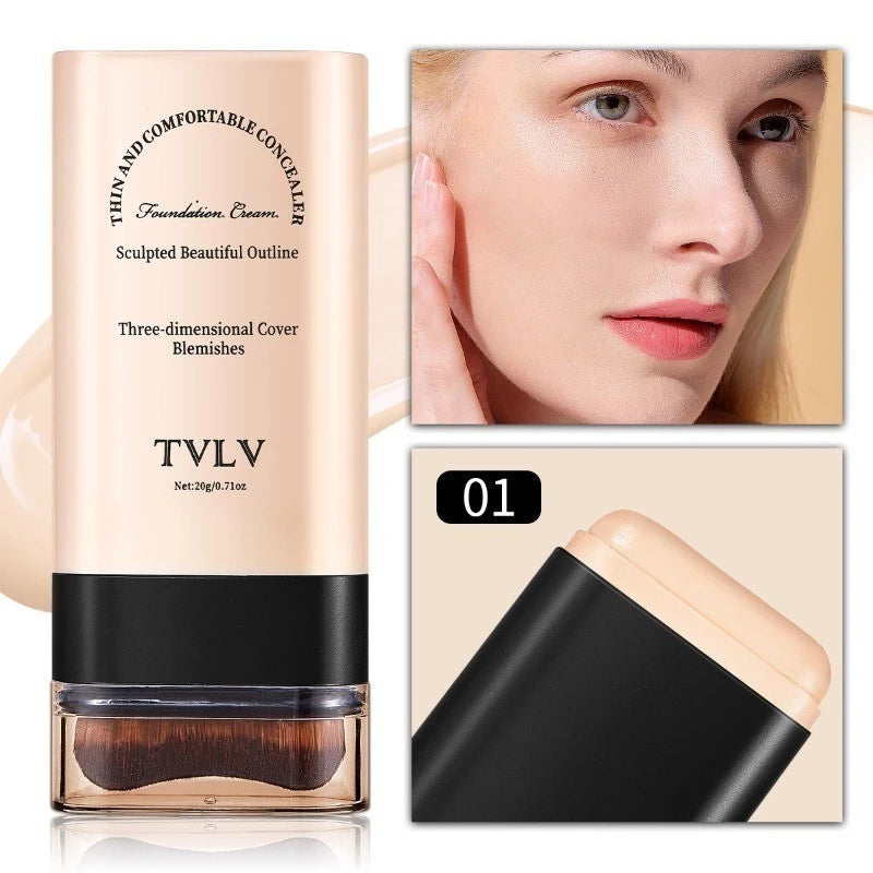 Dual-ended Eraser Foundation Stick 5 Colors Concealer Moisturizing Long Lasting Portable Design