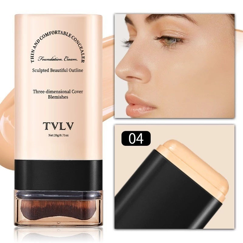 Dual-ended Eraser Foundation Stick 5 Colors Concealer Moisturizing Long Lasting Portable Design