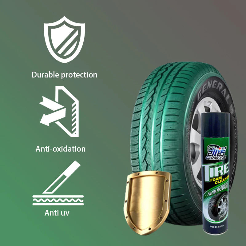 Tire Foam Cleaner Car Tire Black Retreading Maintenance Motor Tire Spray Foam Cleaner Polish 600ML