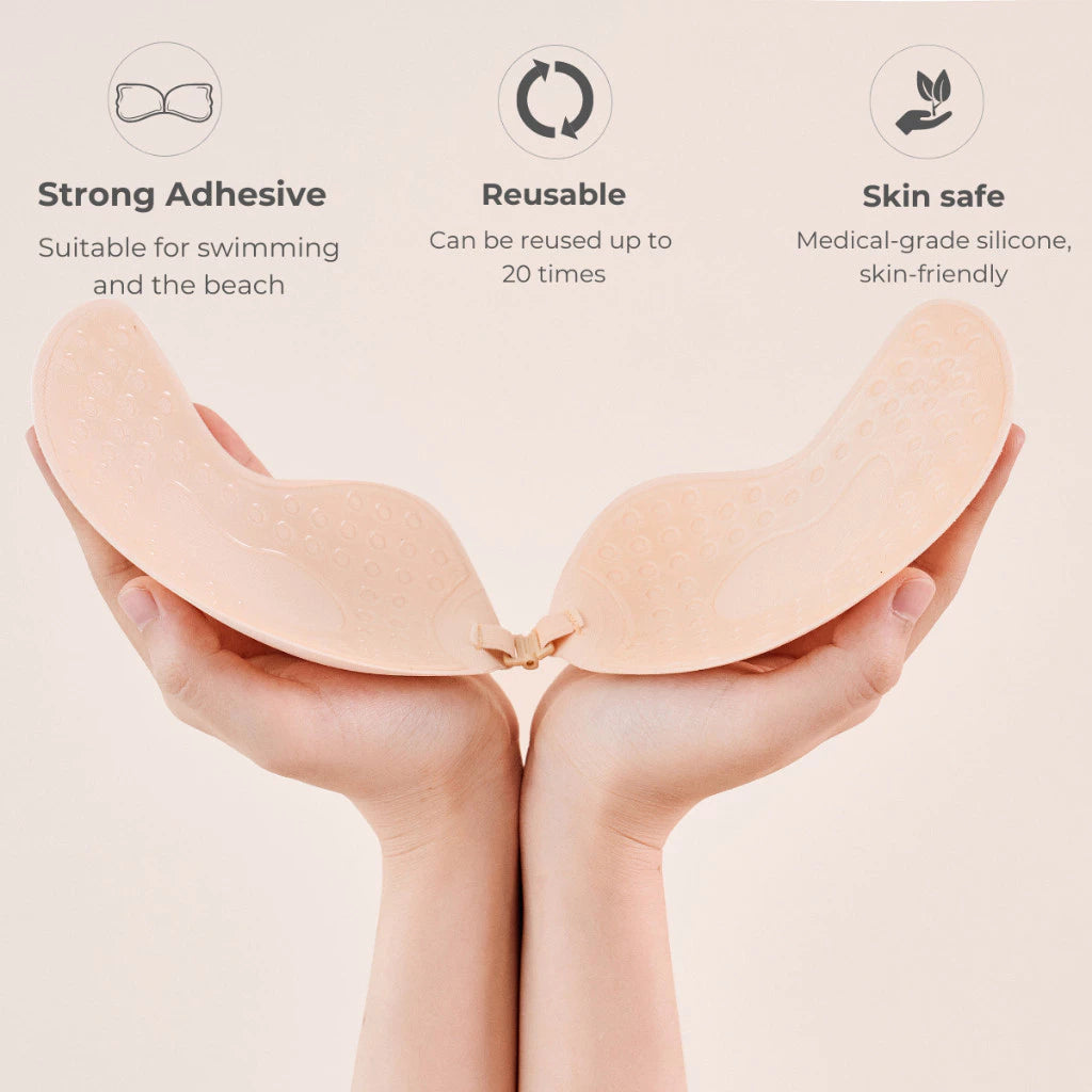 ADORE Push Up Silicon Bra Lift Up Bra Adhesive Bra Reusable Nonwoven Pads