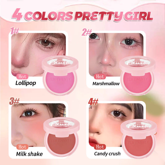 TEN TWENTY Waterproof Blush Powder Natural Pigmented Matte Highlight Brighten Contour Nude Cosmetics