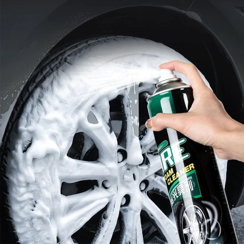 Tire Foam Cleaner Car Tire Black Retreading Maintenance Motor Tire Spray Foam Cleaner Polish 600ML