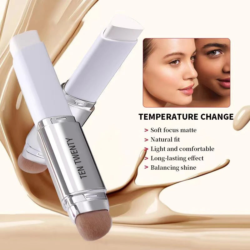 TEN TWENTY 2 in 1 Color Changing Foundation Stick Coverage Lasting Waterproof Makeup Base Concealer