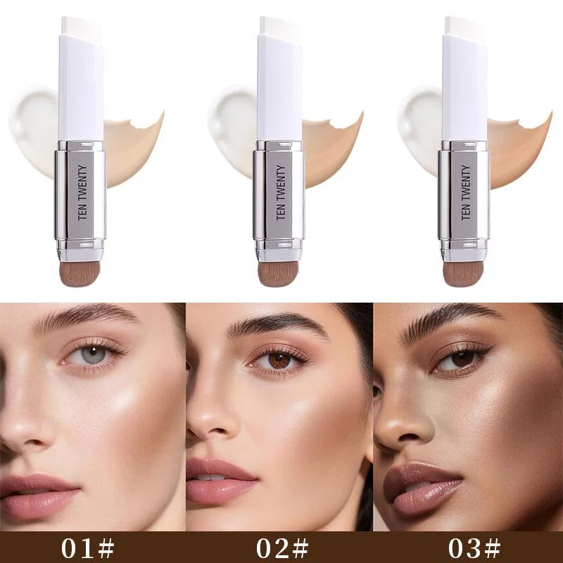 TEN TWENTY 2 in 1 Color Changing Foundation Stick Coverage Lasting Waterproof Makeup Base Concealer