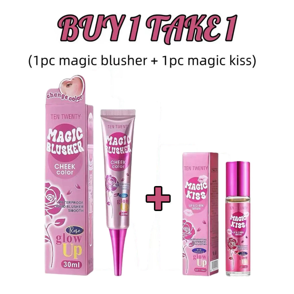 Buy 1 Take 1 TEN TWENTY Magic Color Changing Blusher and Kiss Waterproof Long Lasting Cheek Makeup