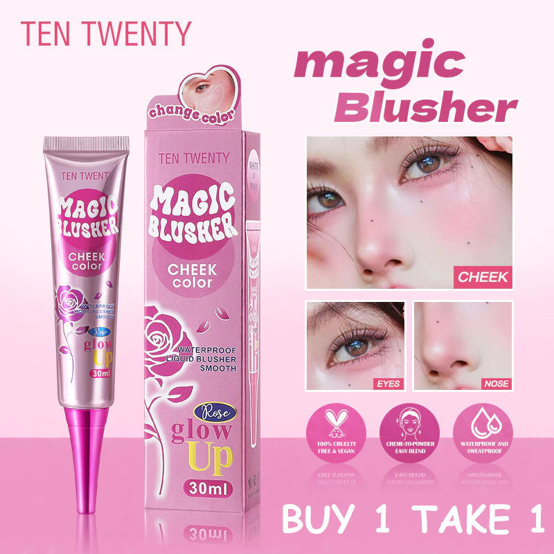 Buy 1 Take 1 TEN TWENTY Magic Color Changing Blusher and Kiss Waterproof Long Lasting Cheek Makeup