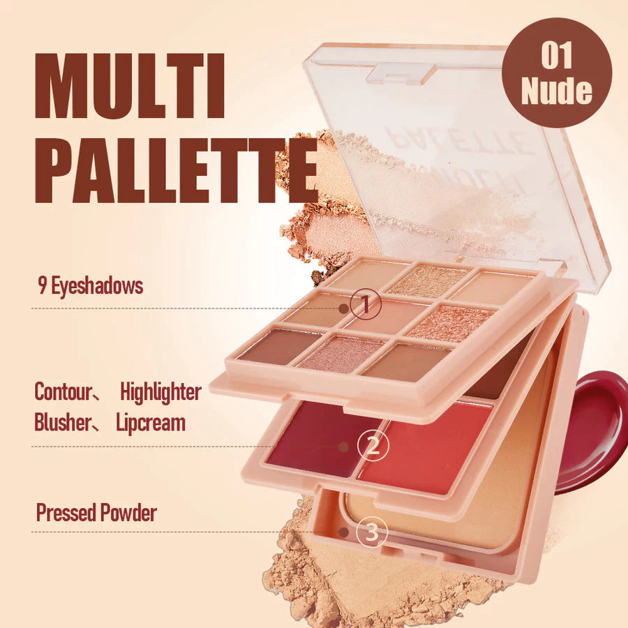 TEN TWENTY Multi Makeup Palette, Eyeshadow Blush Contour & Highlighter All-in-One