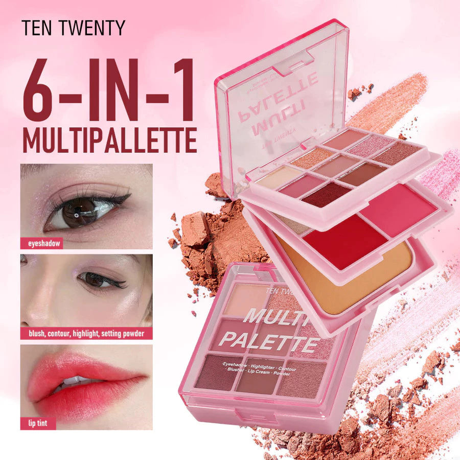 TEN TWENTY Multi Makeup Palette, Eyeshadow Blush Contour & Highlighter All-in-One