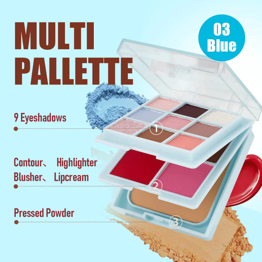 TEN TWENTY Multi Makeup Palette, Eyeshadow Blush Contour & Highlighter All-in-One