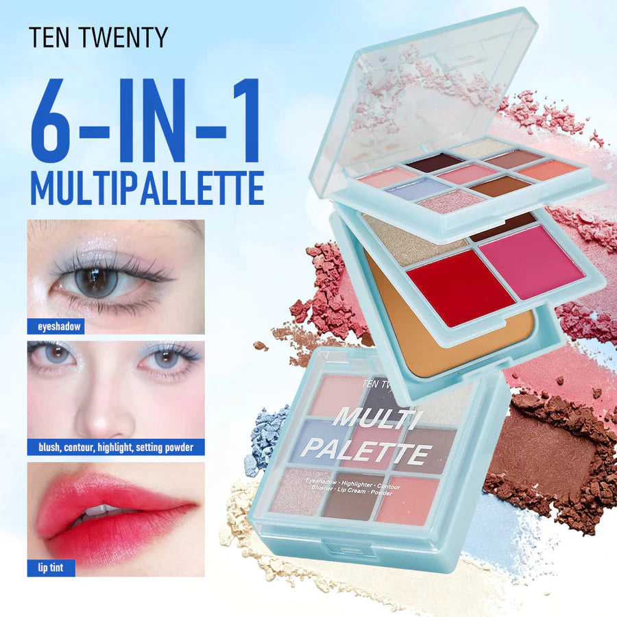 TEN TWENTY Multi Makeup Palette, Eyeshadow Blush Contour & Highlighter All-in-One