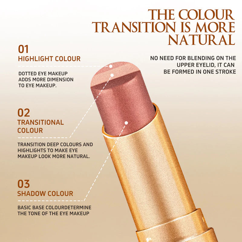 O'CHEAL 3 Color Eyeshadow Stick Pen Pearlescent Glitter Waterproof Eyeshadow Pen Gradient Eyeshadow Stick High Pigment Long Lasting