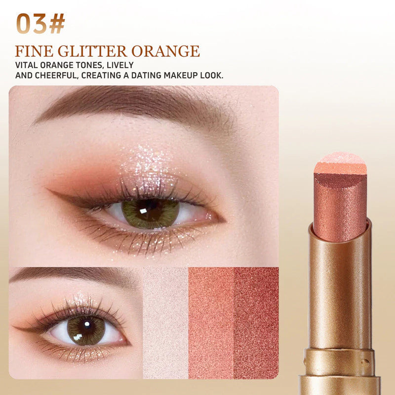 O'CHEAL 3 Color Eyeshadow Stick Pen Pearlescent Glitter Waterproof Eyeshadow Pen Gradient Eyeshadow Stick High Pigment Long Lasting