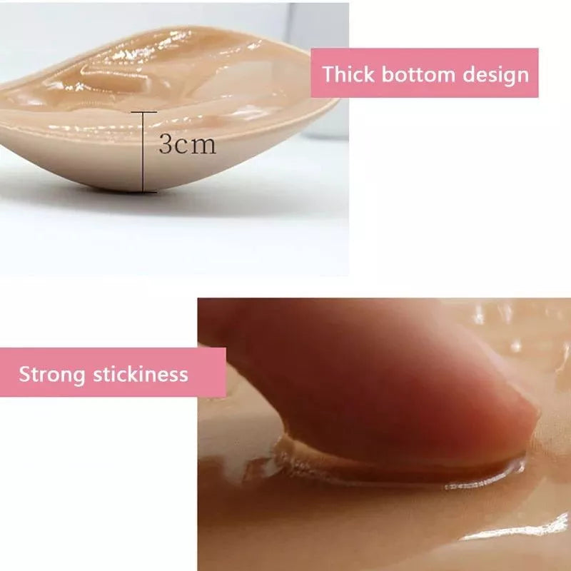 Women's Invisible Bra Stickers - Strapless, Thickened & Breathable, Seamless Gathered Design