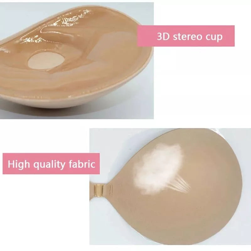 Women's Invisible Bra Stickers - Strapless, Thickened & Breathable, Seamless Gathered Design