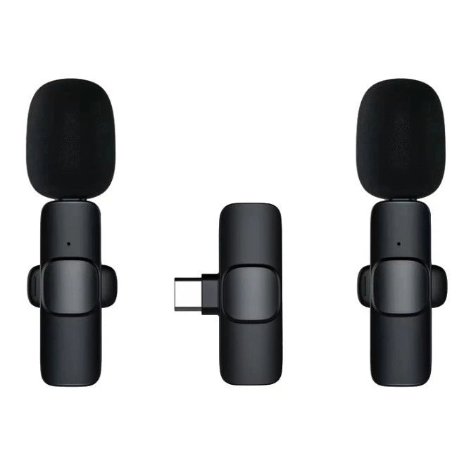 Wireless Lavalier Mic Plug & Play Noise Reduction Live Stream Interview for Android iPhone