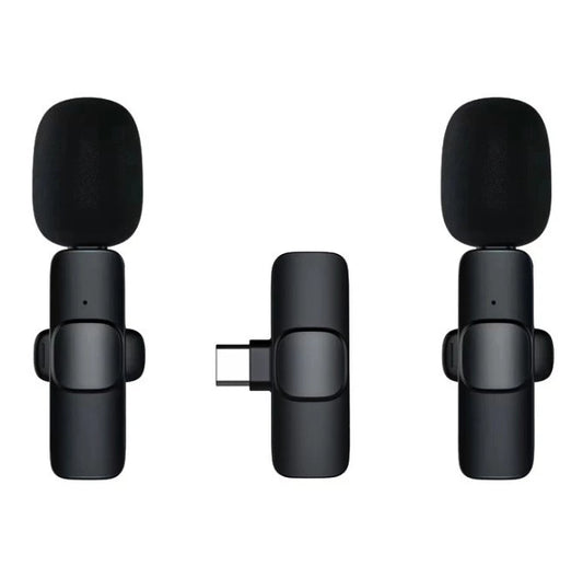 Wireless Lavalier Mic Plug & Play Noise Reduction Live Stream Interview for Android iPhone