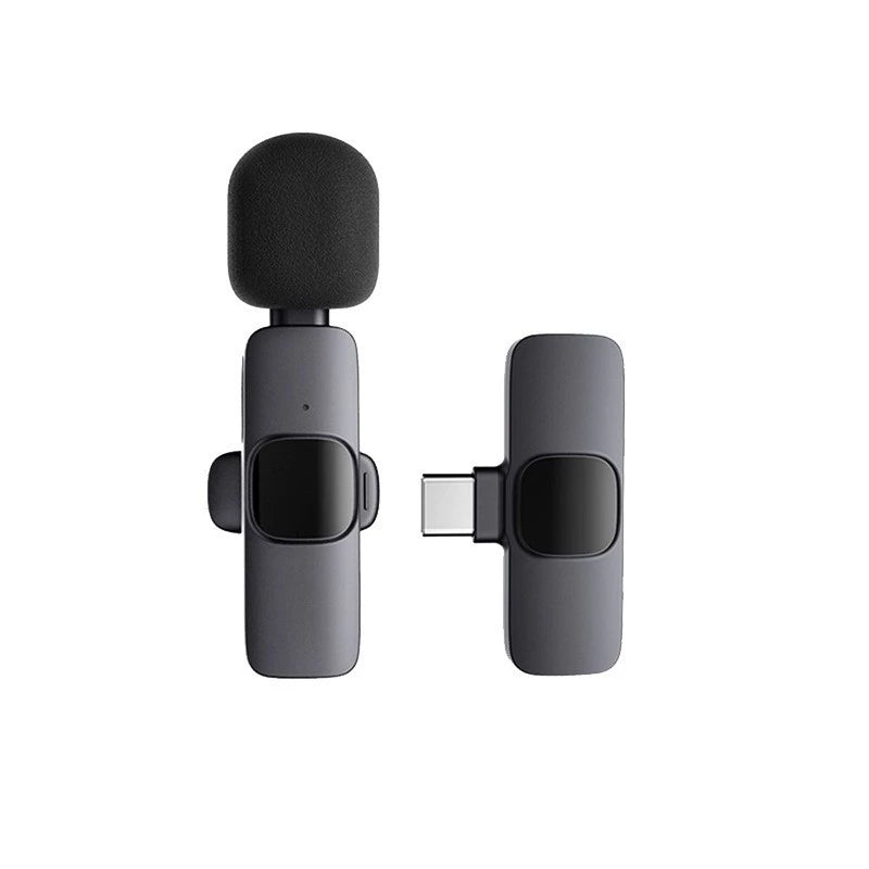 Wireless Lavalier Mic Plug & Play Noise Reduction Live Stream Interview for Android iPhone